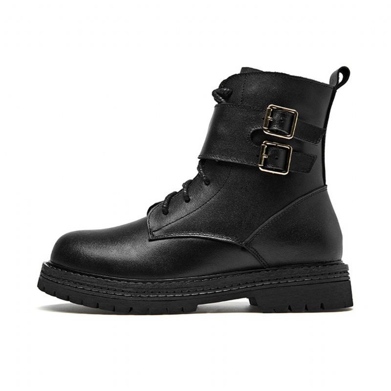 Høst Vinter Casual Leather Martin Boots | Gave Sko