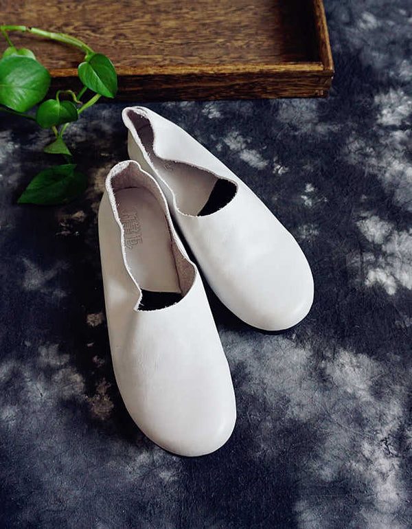 Retro Komfortable Leather Handmade Flate Sko 35-41