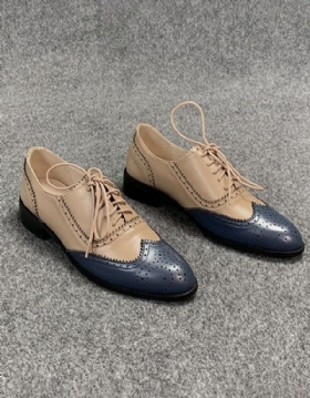 Brock Carved Farge Matchende Oxford Sko For Kvinner