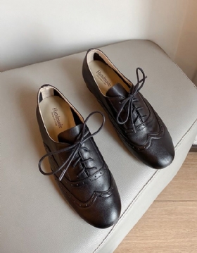 Brogue I Mykt Skinn Utskåret Sort Oxford Oxford