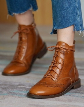 Håndlagde Vintage Oxford-støvler Med Snøring I Britisk Stil
