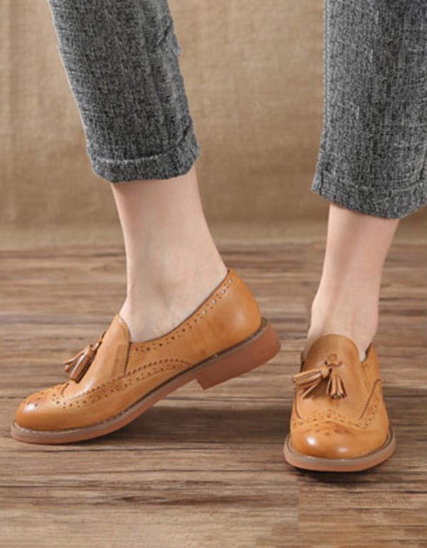Klassisk Dusk Skåret Vintage Oxford-sko