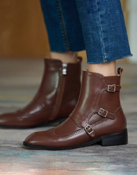 Square Toe Brock Oxford-støvler For Kvinner I Britisk Stil