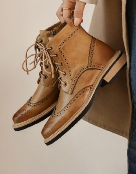Vintage Brock Oxford-støvler I Britisk Stil For Kvinner
