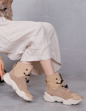 Uformell Tykksåle Split Toe Beige Sneaker