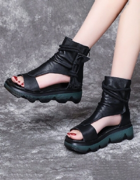 Ankel Snøring Åpen Tå Retro Sandal Støvler