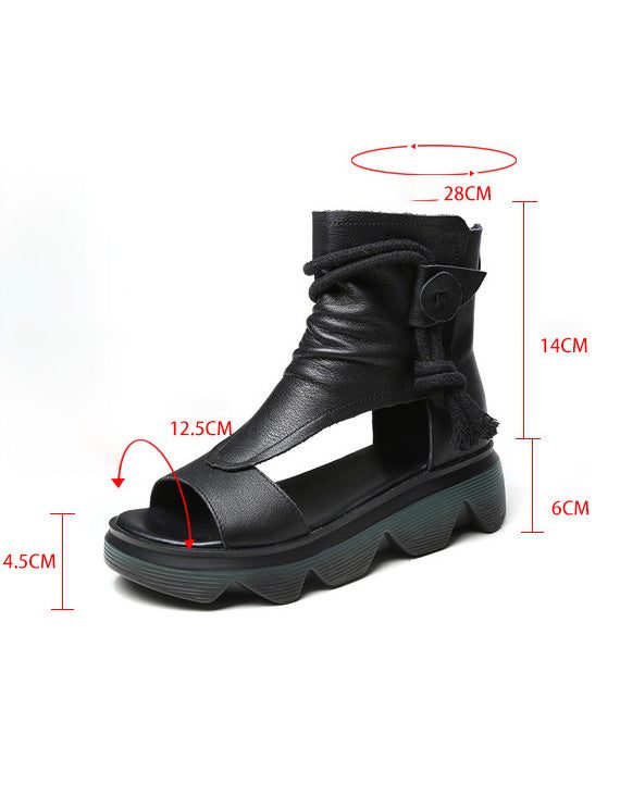 Ankel Snøring Åpen Tå Retro Sandal Støvler