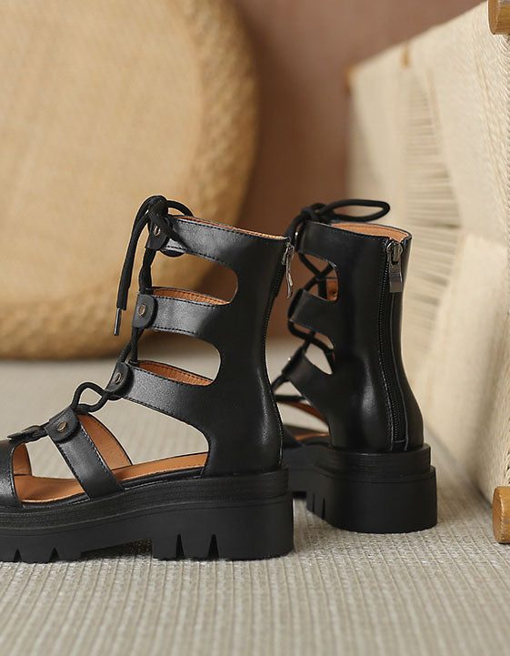 Vintage Sandaler I Romersk Stil Med Snøring I Sommer
