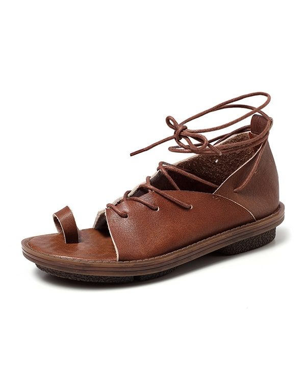 Håndlagde Summer Cross Strap Roman Sandaler