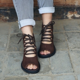 Sommer Skinn Retro Stropper Casual Damesandaler | Gave Sko