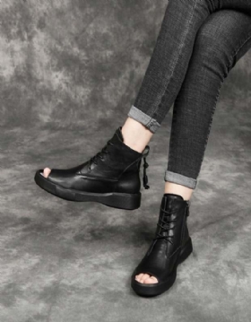 Summer Open Toe Retro Skinnsandaler Støvler
