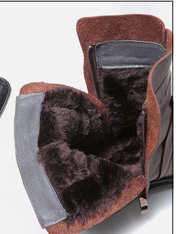 Round Head Lær Chelsea Short Boots