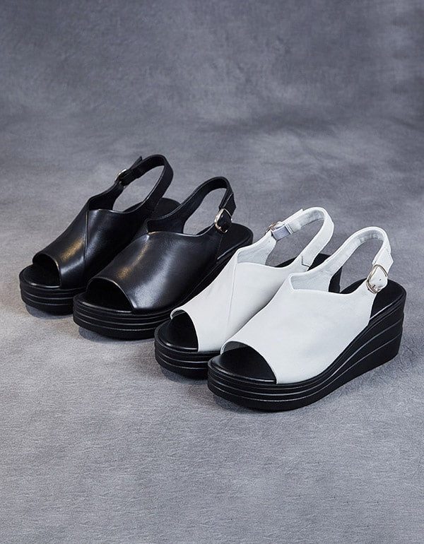 Sommer Slingback Wedge Sandaler For Kvinner