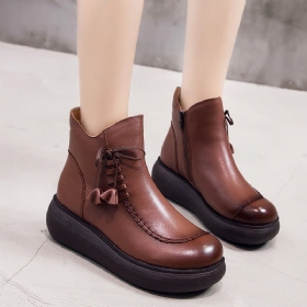 Velvet Warm Retro Wedge Boots | Gave Sko