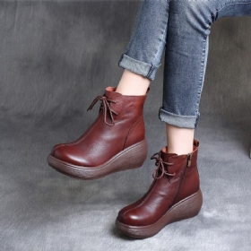 Autumn Winter Retro Platform Wedge Damestøvler |gavesko