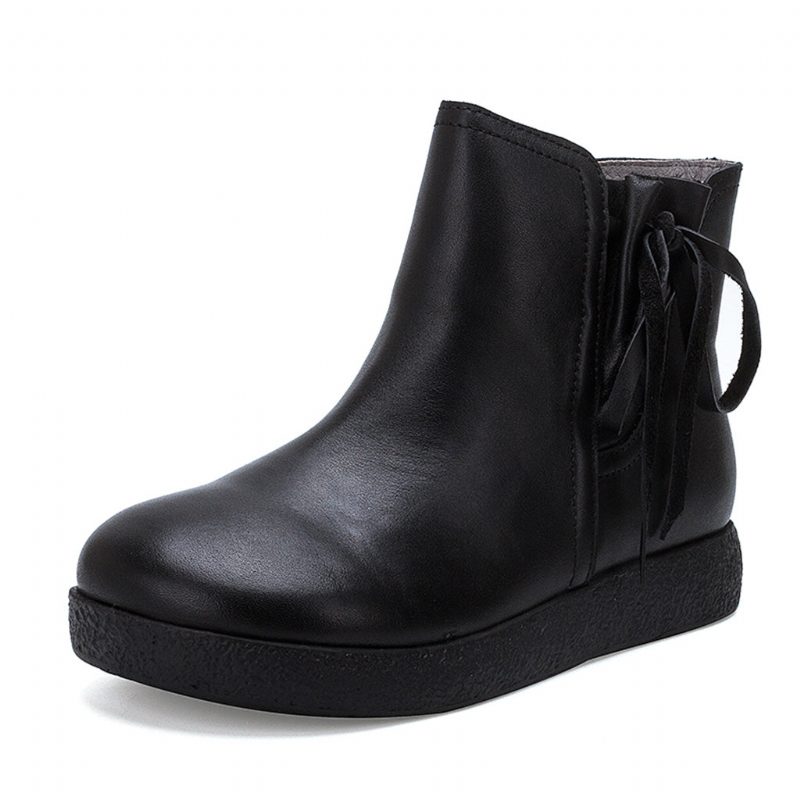 Høst Vinter Retro Casual Skinn Short Boots | Gave Sko