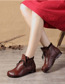 Høst Vinter Velvet Leather Retro Boots