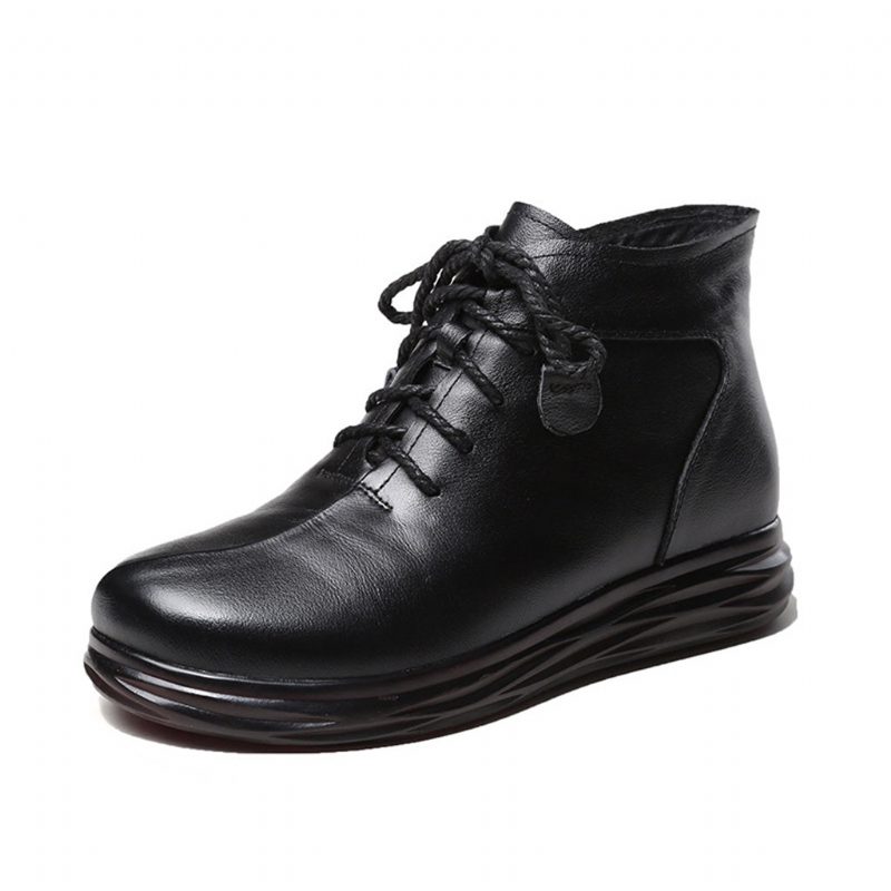 Winter Leather Casual Myk Bunn Korte Støvler For Kvinner | Gave Sko