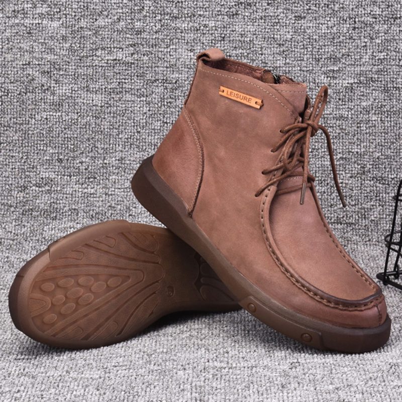 Winter Retro Lær Short Boots | Gave Sko