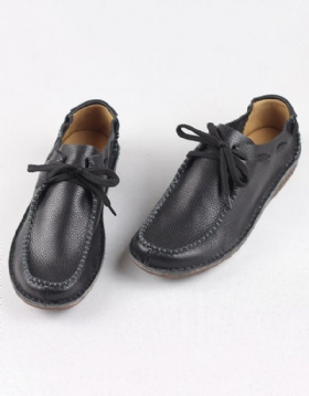 Håndlagde Retro Loafers I Mykt Skinn For Menn
