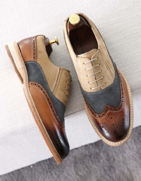 Håndlaget Britisk Bullock Semsket Oxfords For Menn