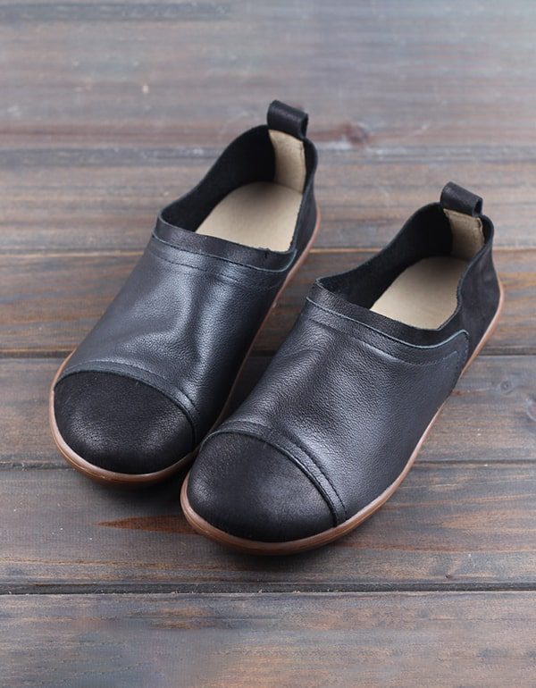 Komfortable Håndlagde Retro-skinn-slip-on Flate Sko