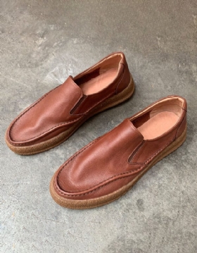 Retro Leather Komfortable Loafers For Menn