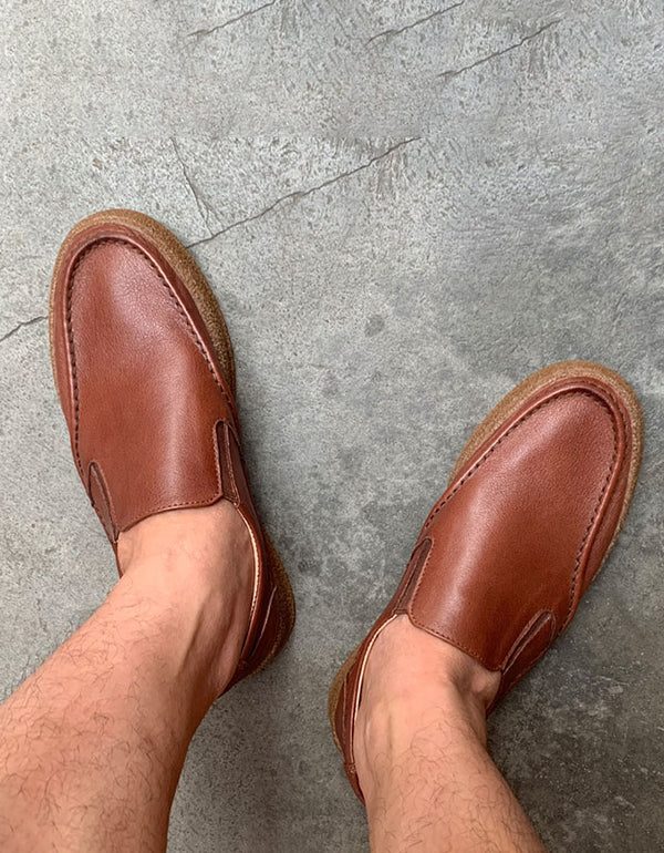 Retro Leather Komfortable Loafers For Menn