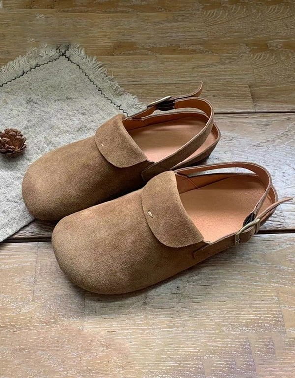 Comfy Retro Slingback Flat Sko For Kvinner