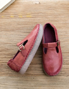 Håndlagde Cow Tendon Soft Sole Retro Flat Sko