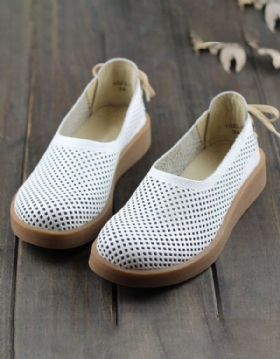 Håndlagde Leather Soft Retro Flat Sko