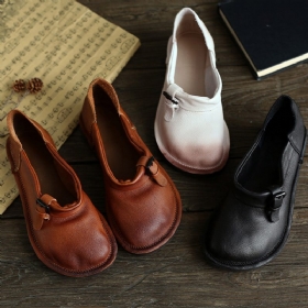 Håndlagde National Soft Bottom Leather Retro Flate Sko Sko | Gave Sko