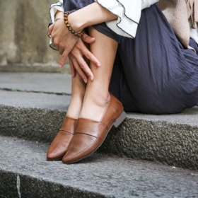 Håndlaget Skinn Retro Soft Flat Damesko | Gave Sko