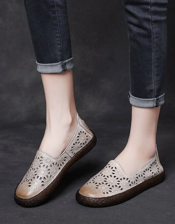Slip-on Hule Skåret Sko For Kvinner 35-43