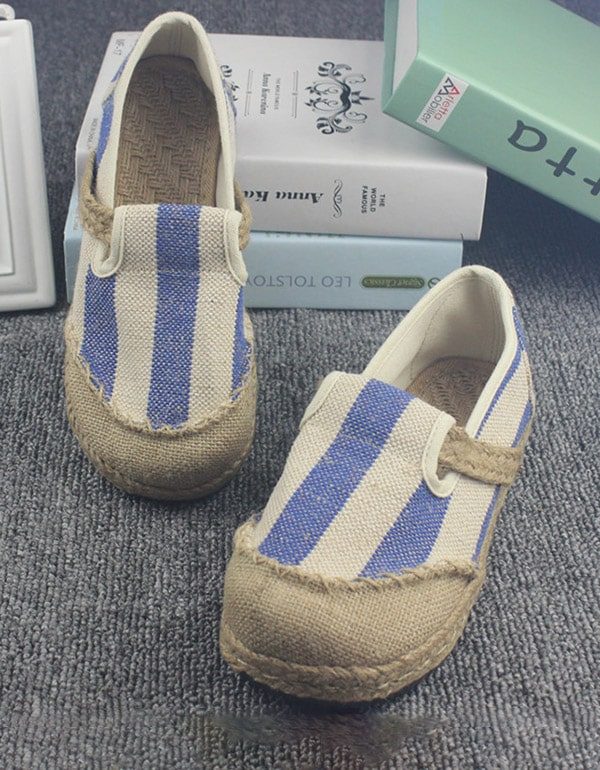 Slip On Linen Vevd Håndlagde Sko