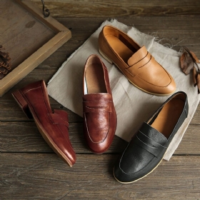 Tykk Skinn Retro Casual Flat Damesko | Gave Sko