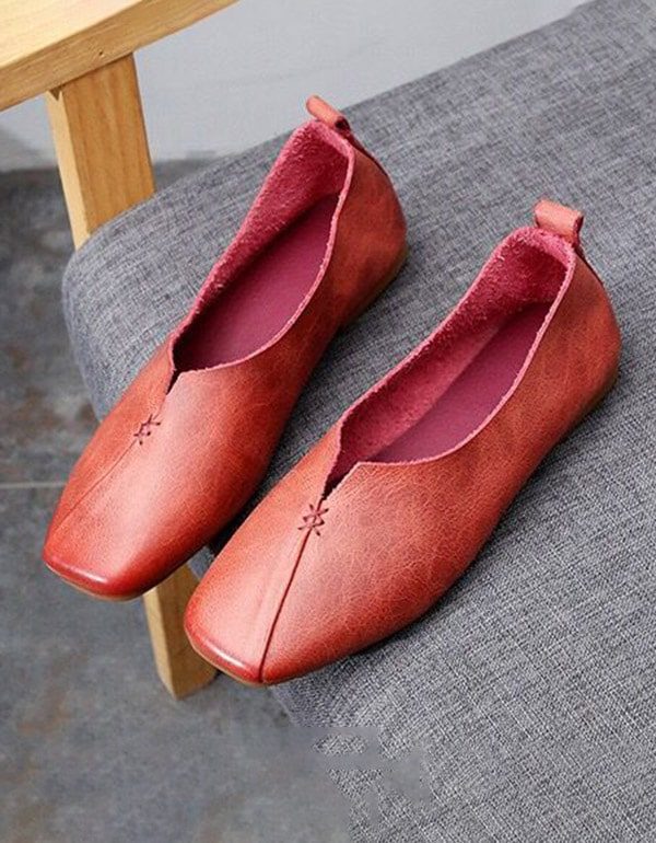 Våren Håndlagde Retro Flat Sko