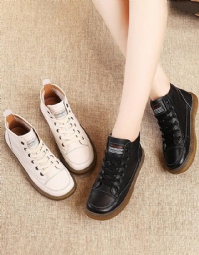 Dame Skinn Casual Ankel Sneakers Hvit | Gave Sko