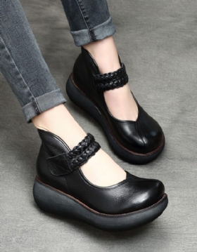 Retro Leather Waterproof Platform Damesko