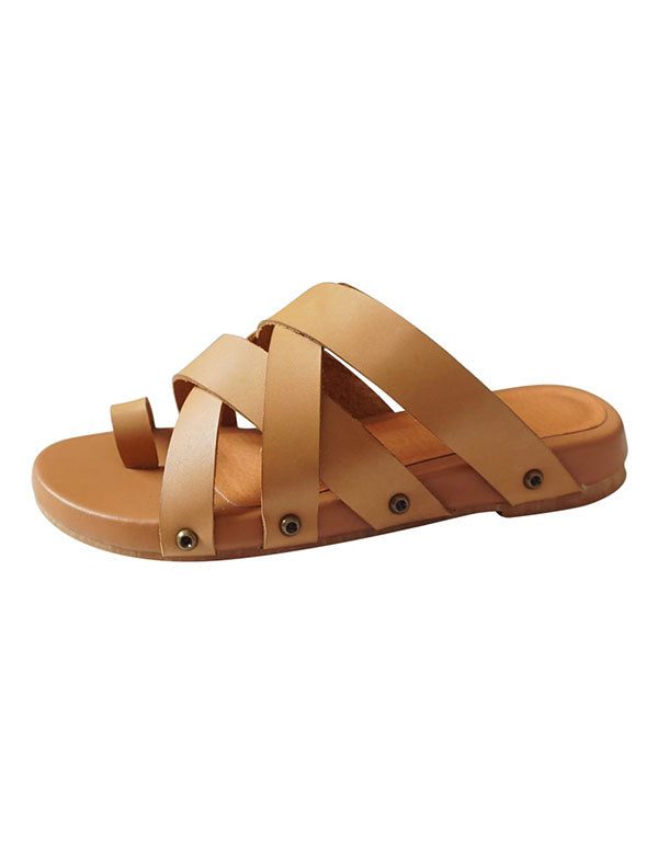 Hjemmelaget Flip-flop Sommertøfler I Skinn