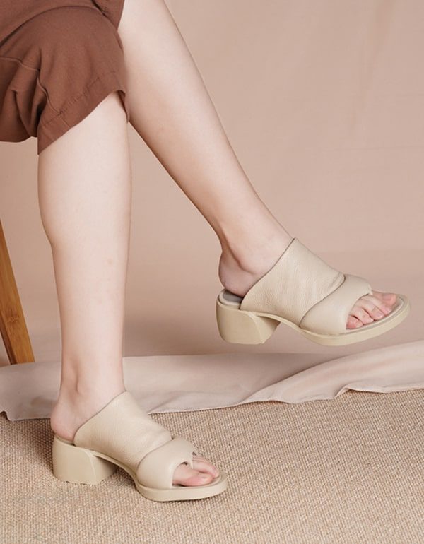 Summer New Retro Leather Fashion Flip-flop Tøfler