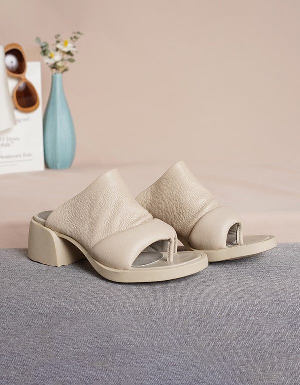 Summer New Retro Leather Fashion Flip-flop Tøfler